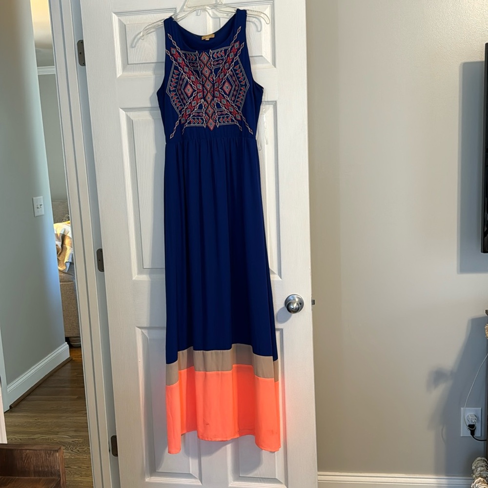 Blue Aztec maxi dress